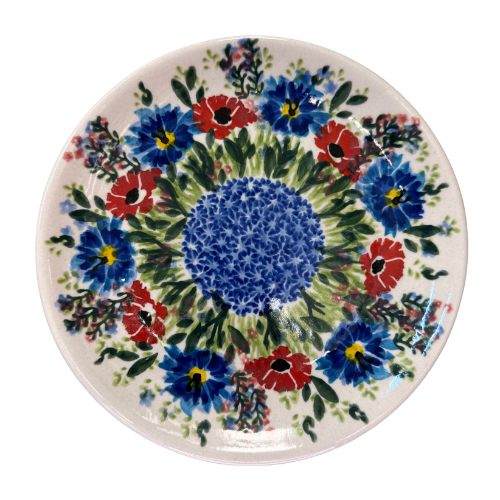 Talerz deserowy 18 cm Chabry maki Ceramika Bolesławiec