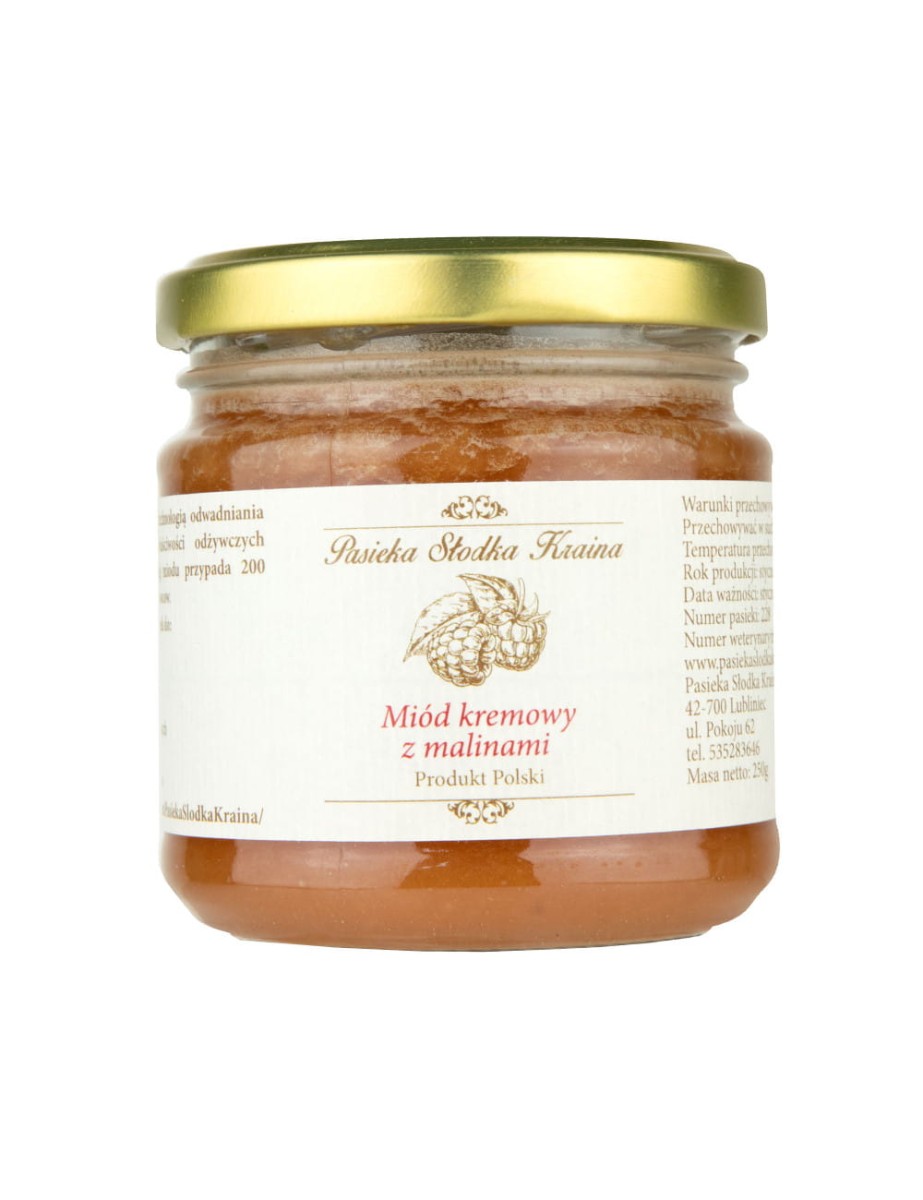 SŁODKA KRAINA Miód wielokwiatowy z maliną 250g