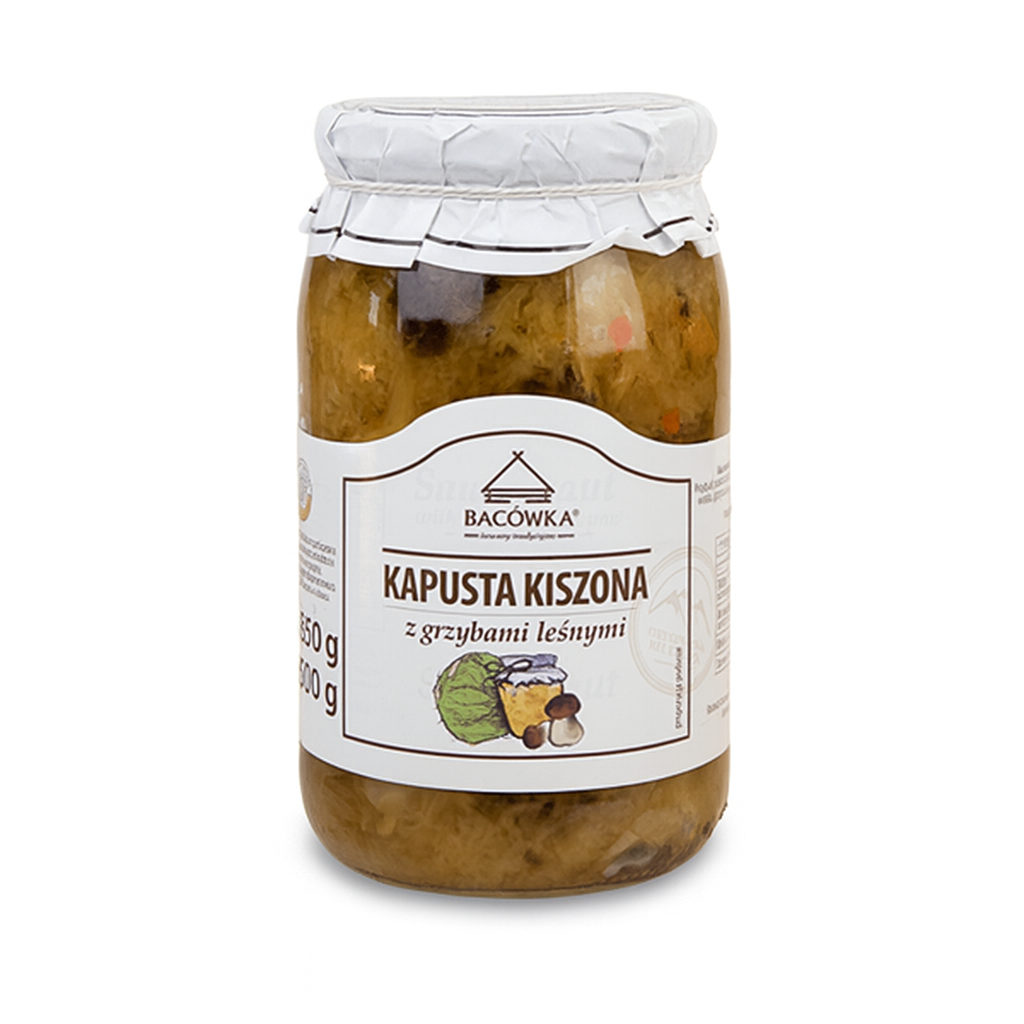 BACÓWKA Kapusta kiszona z grzybami leśnymi 850g