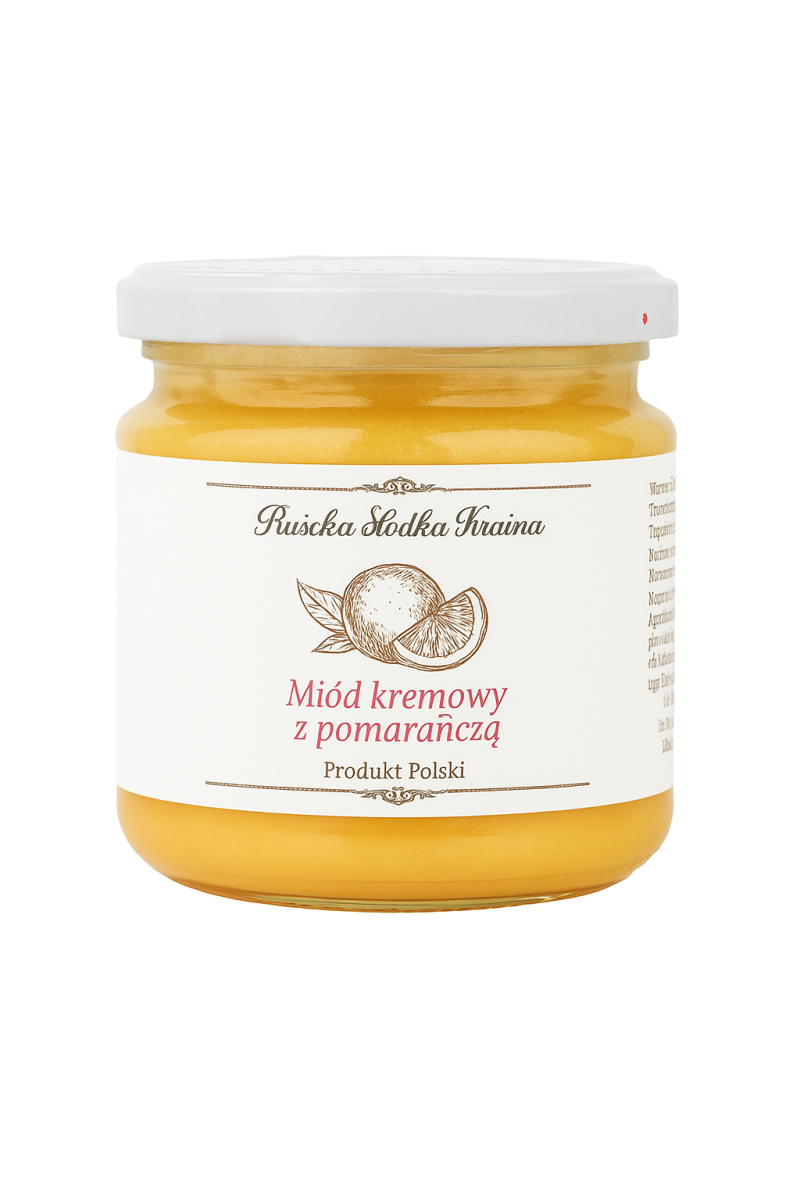 SŁODKA KRAINA Miód wielokwiatowy kremowany z pomarańczą 250g