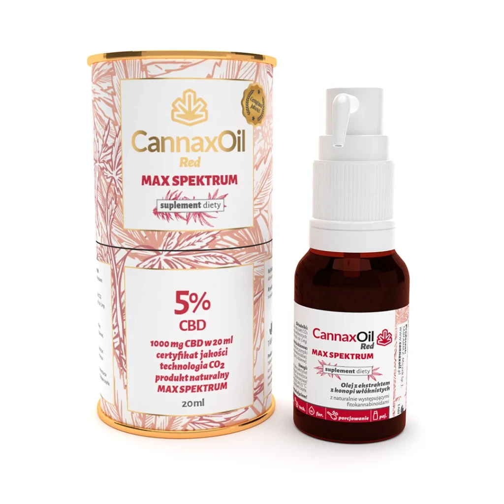 Cannax Oil Red 1000 mg olejek z konopi siewnej CBD 5% olejek 20ml