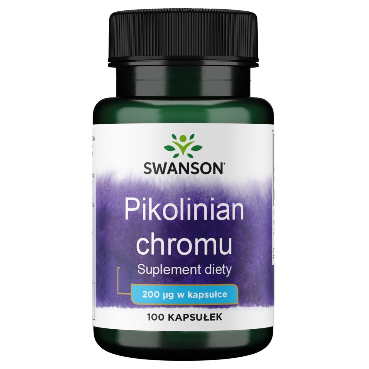 SWANSON Pikolinian chromu 200mcg 100 kapsułek
