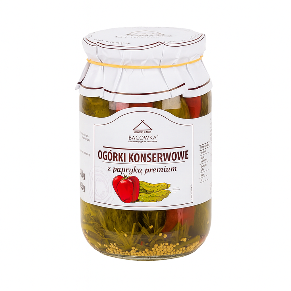 BACÓWKA Ogórki konserwowe z papryką premium 870g