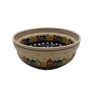 Miska domki 22 cm domki Ceramika Bolesławiec