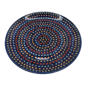 Talerz 22 cm kolorowe kropki Bolesławiec