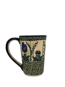 Kubek Delta niebieskie kwiaty Bolesławiec 260 ml