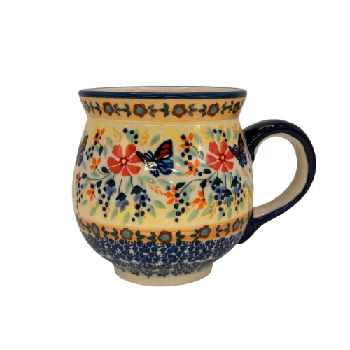Kubek czeski motyle Bolesławiec 500 ml