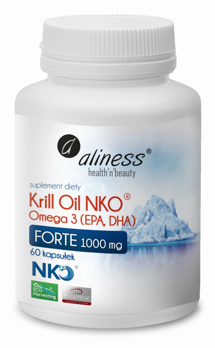 Aliness Krill Oil NKO Omega 3 (EPA, DHA) Forte 1000mg 60 kapsułek