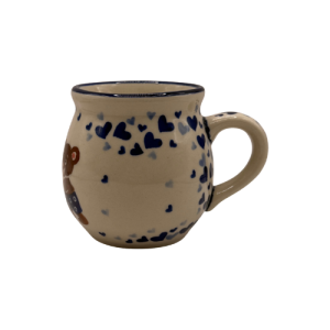 Kubek czeski misie niebieskie serca Bolesławiec