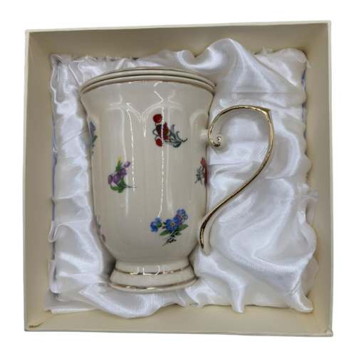 Ecru Kubek z zaparzaczem England Porcelana DUO