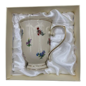Ecru Kubek z zaparzaczem England Porcelana DUO