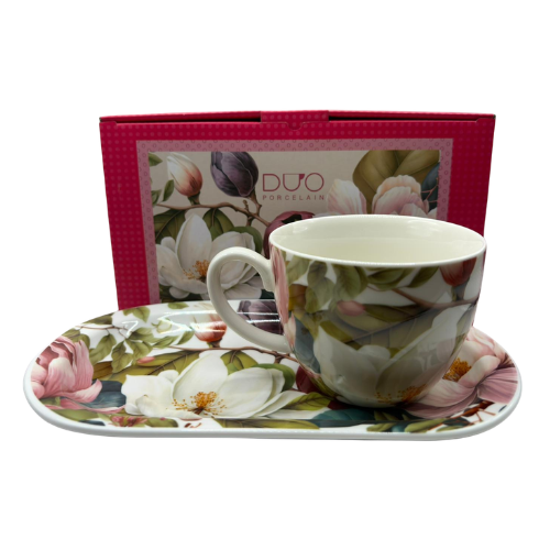 Zestaw śniadaniowy Magnolie Porcelana DUO