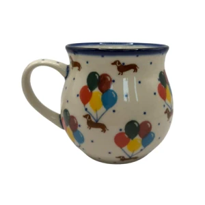 Kubek jamniki z balonami Bolesławiec 670 ml