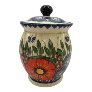 Pojemnik okrągły Duży czerwone maki Bolesławiec