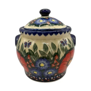 Pojemnik okrągły czerwone maki Bolesławiec 14 ml