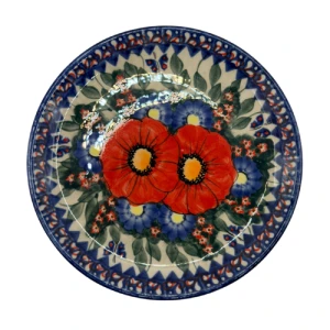 Talerz czerwone maki Bolesławiec